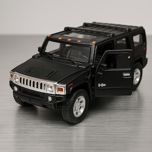 5&quot; 2008 Hummer H2 SUV 1:40 Diecast Toy Car Model Matte Black