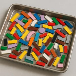 LEGO® Bulk Lot 75 Assorted Tiles Flat Finishing Plates Smooth Washed