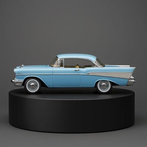 5&quot; 1957 Chevrolet Bel Air Diecast Model Toy Car 1:40 Chevy Blue
