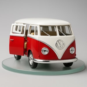5&quot; Classic 1962 Volkswagen Bus Van Diecast Model Toy 1:32 VW- Red