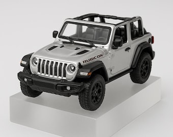 5" 2018 Jeep Wrangler Rubicon Silver Open Top 1:34 Scale