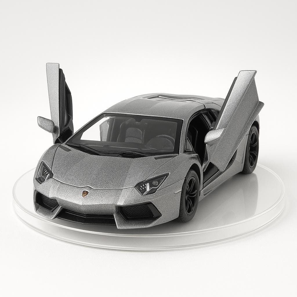 Lamborghini Aventador ミニカー シルバー 5