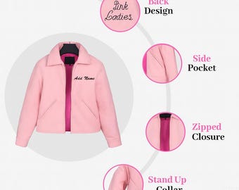 Handmade Pink Ladies Cotton Jacket: Grease Retro Style - Etsy