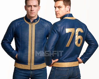 Chaqueta de cuero para cosplay de Fallout 76 para hombre y mujer / Disfraz de cosplay del Refugio 33