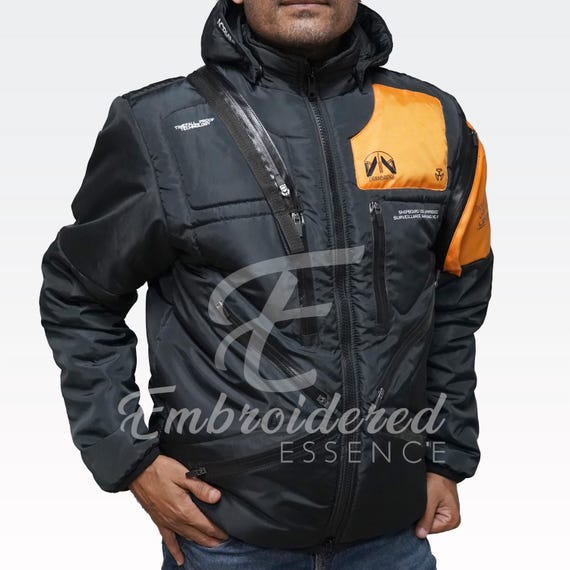 Handmade Black Parachute Techwear Jacket: Cyberpunk Cosplay Costume