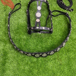 Fancy Horse Bridle Set With Breast Collar & Breeching , Leather Horse Bridle With Breast Collar , Horse Bridle , Horse Breeching