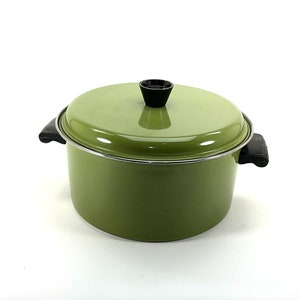 Vintage Stainless Steel Stock Pot 3.5 Quart 1960&#39;s Avocado