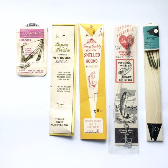 Buy Snelled Fishing Hooks Vintage 1950s in Original Packaging Online in  India 