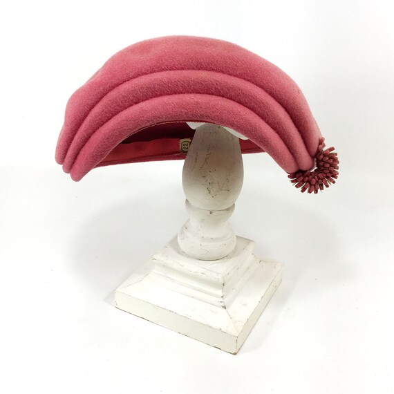 Vintage Pink Felt Hat - image 5