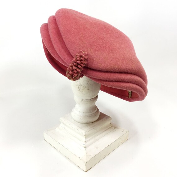 Vintage Pink Felt Hat - image 1