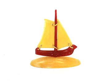 Celluloid Toy Sailboat