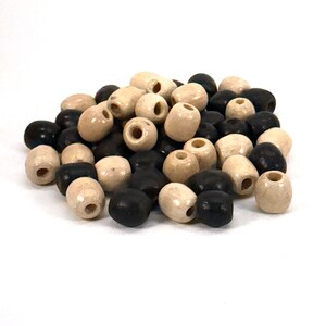 100 Vintage Wood Barrel Macrame Beads 15mm