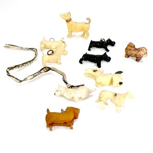 Breloques en celluloïd pour chien Cracker Jack et autres