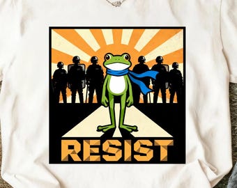 Motstå grodan, Free Portland, Freedom Frog-tröja, Deportationsmotstånd, Feministisk jämlikhet