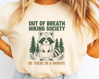 Funny Raccoon Hiking Club-shirt Out of Breath Hiking Society-shirt