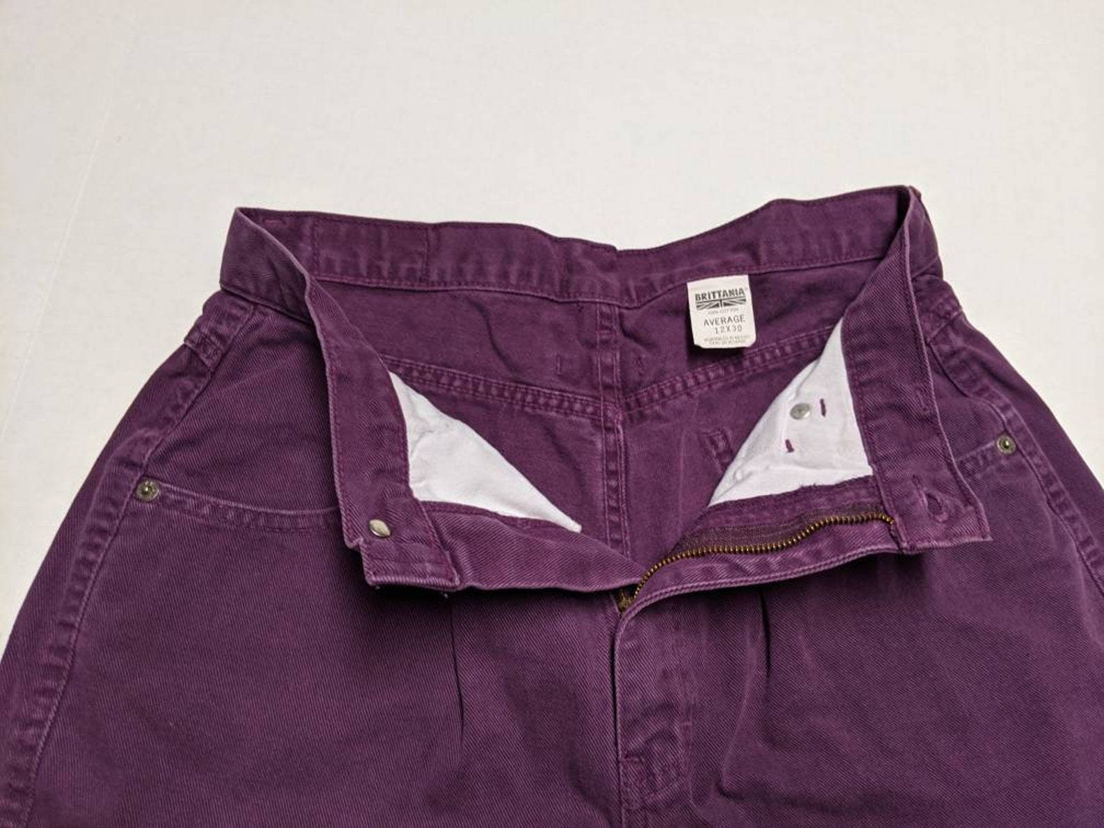 Purple vain. vintage 80s jeans / eggplant colored denim / Etsy
