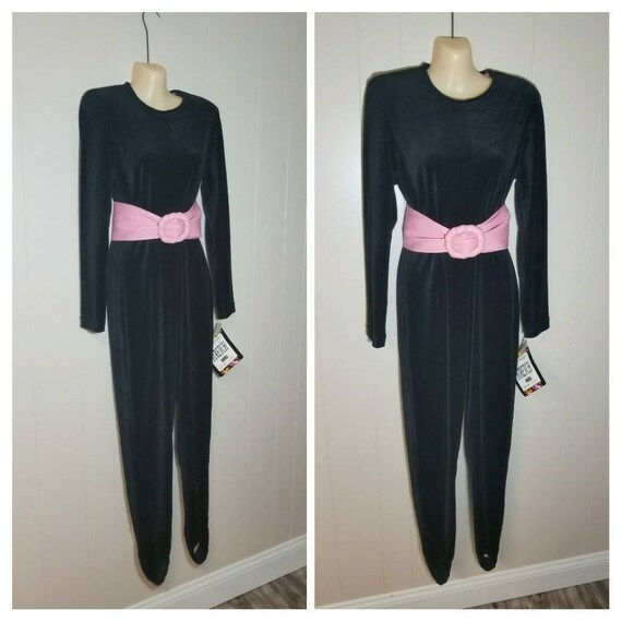 Sussudio ... Vintage 80s Jumpsuit Stirrup / Bodysuit Catsuit 