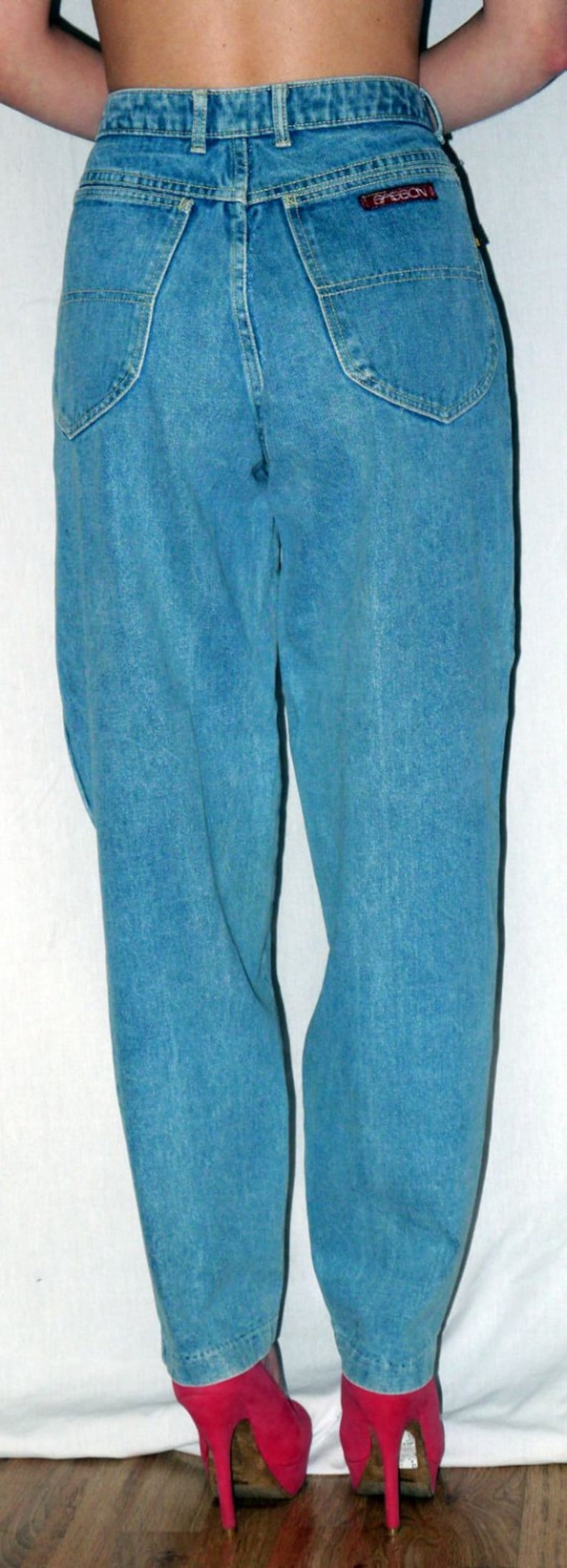 Sassy .. vintage 80s pleated baggy jeans / 1980s Sasson Etsy