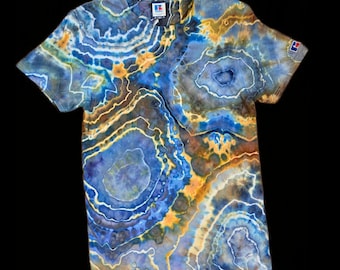 T-shirt tie-dye blu geode S