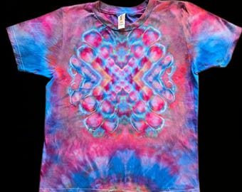 Youth Large Ice Dye Tie-Dye T-Shirt: Symmetrical Design