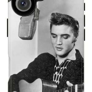 Elvis Presley Handyhülle, Robuste Handyhülle, Rock &#39;n&#39; Roll Geschenk, Retro Tech Accessoire, Musiker Handyhülle, Elvis Erinnerungsstücke