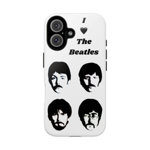 I Love The Beatles Phone Case White | Vintage Music Lover Gift, Retro Cell Phone Cover, Unique Pop Culture Accessory, Beatles Merchandise