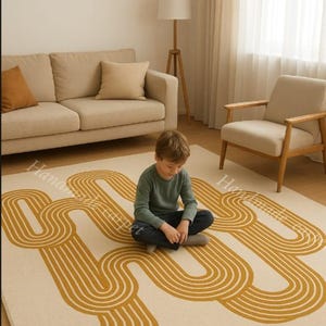 Hand-Tufted Wool & Viscose Rug: Modern Living Room Carpet