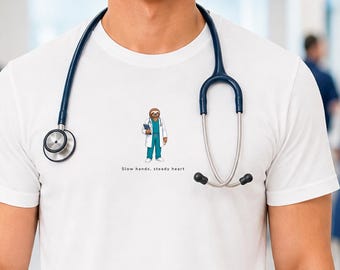 Sloth Nurse Shirt, Slow Hands Steady Heart Tee, Healthcare Worker Gift, Medical Sloth Tee, Mindful Nurse Gift, practitioners gift, doctors