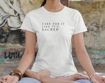 Maglietta con affermazioni sacre, vita consapevole, abbigliamento spirituale per lo yoga
