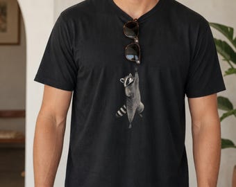 Cute raccoon Animal Illustration, Minimal Wildlife Tee, Raccoon glasses Tee, Cute Trash Panda Gift, Playful Animal Shirt, Raccoon Lover Gift