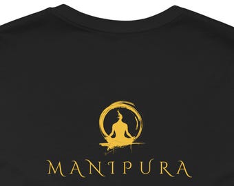 Manipura Chakra Tee,  Minimal Sanskrit RAM yoga shirt,Solar Plexus Chakra Tee, RAM Mantra Shirt, Two Sided Spiritual Yoga T Shirt, yoga gift