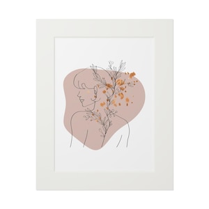 Elegant Wall Art, Floral Wall Decor, Minimalist Home Art, Gift for Her, Nature-Inspired Framed Print