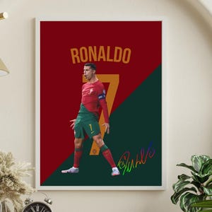 Cristiano Ronaldo Portugal Jersey Poster: Custom Football Wall Art (Digital Download A3/A4/A5)