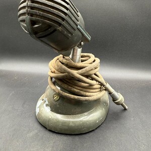 Vintage 1940's Shure Brothers 708SH microphone with S36 model stand image 2