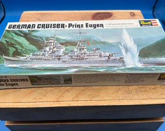 Vintage 1967 Revell 1/720 German Cruiser Prinz Eugen Model Kit H-481