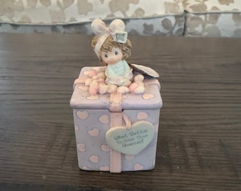 Enesco Precious Moments “For You” Cupcake Reversible Trinket Box –1999