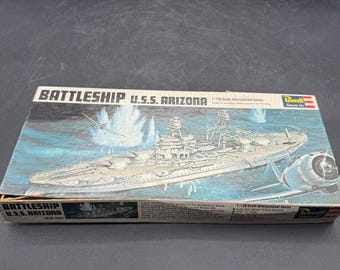 Vintage Revell U.S.S. Arizona Battleship Model Kit 1/720 Scale H-483