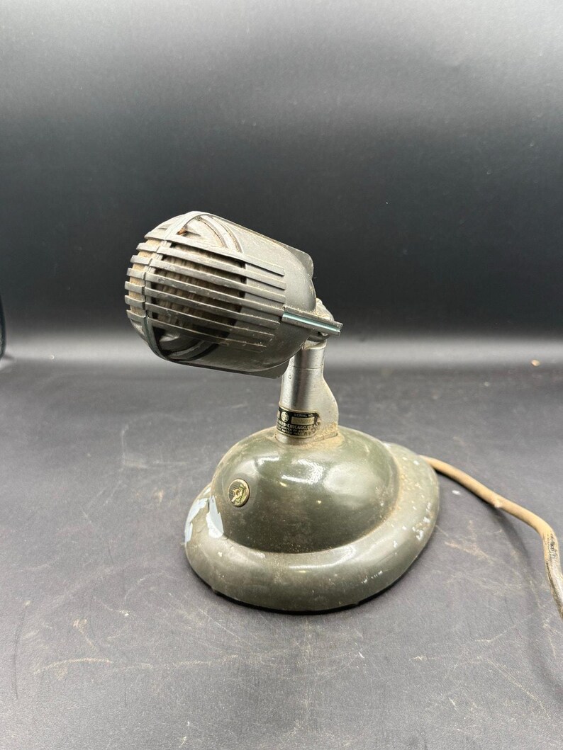 Vintage 1940's Shure Brothers 708SH microphone with S36 model stand image 10