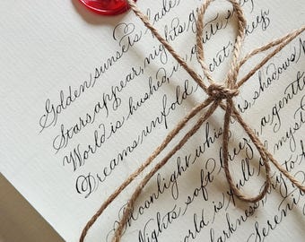 Sello de lacre personalizado con poema caligráfico, regalo de aniversario