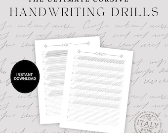 Hojas de ejercicios de cursiva definitivas / Cottagecore / Mejora la fluidez, el ritmo y el control / Descarga instantánea / PDF imprimible