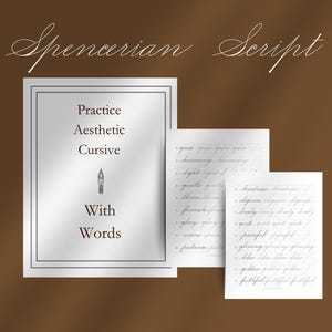 Vintage Cursive Handwriting Practice Worksheets | 50 Words | Teens & Adults (Printable PDF)