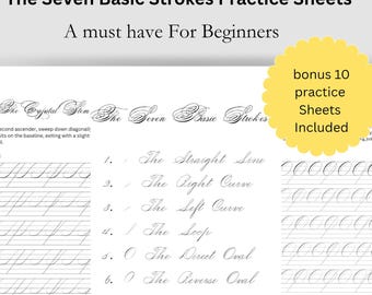 Cuaderno de práctica de cursiva spenceriana / Trazos elegantes, ejercicios de caligrafía (descarga digital)