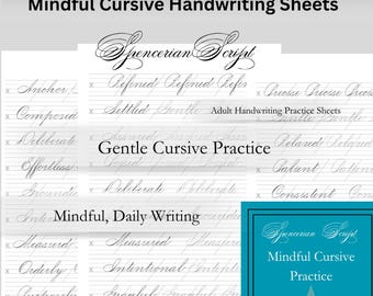 Práctica con palabras / Hojas de caligrafía cursiva / Escritura Spencerian (Descarga digital en PDF)