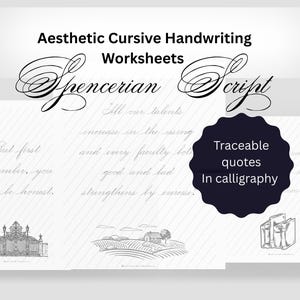 Spencerian Cursive Calligraphy Practice Worksheets: Anne Brontë Quotes (PDF Printable