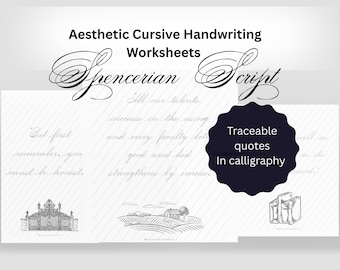 Hojas de práctica de caligrafía cursiva spenceriana: Citas de Anne Brontë (PDF imprimible)