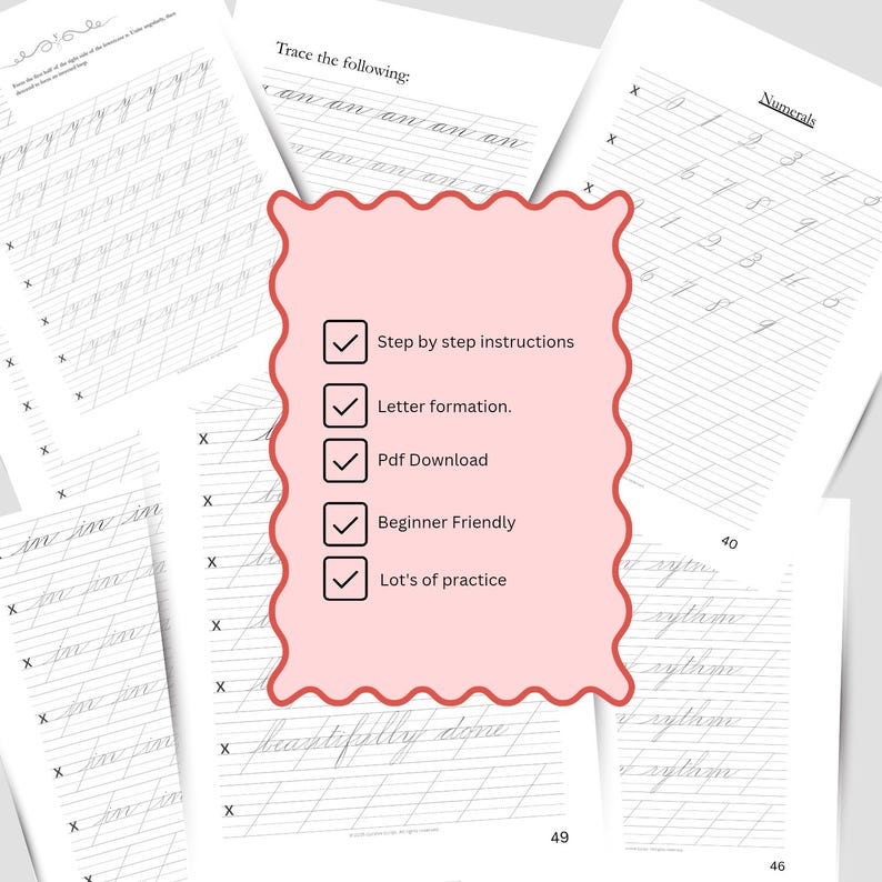 Cursive Handwriting Practice Sheets | Spencerian Capitals Workbook ...