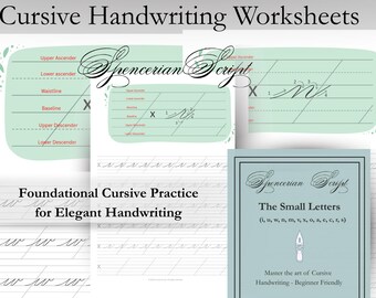 Mejora tu caligrafía con letras minúsculas cursivas vintage / Parte 1 / Descarga instantánea / Imprimible