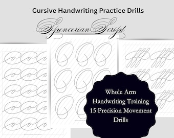 Drills For Cursive Handwriting | Instant Digital Download PDF