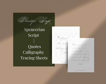 Hojas de práctica de caligrafía cursiva vintage (descarga digital) / Escritura a mano, citas (descarga PDF)