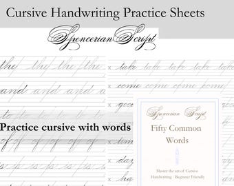 Práctica de escritura cursiva / Cuaderno de ejercicios para adultos, Caligrafía efímera (PDF imprimible)